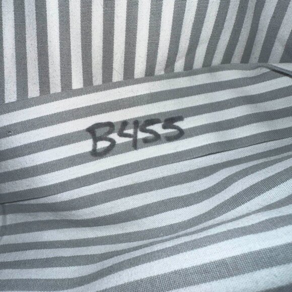 Theory Cotton Blend Long Sleeve Striped Button Up Shirt Size Medium - Picture 5 of 7